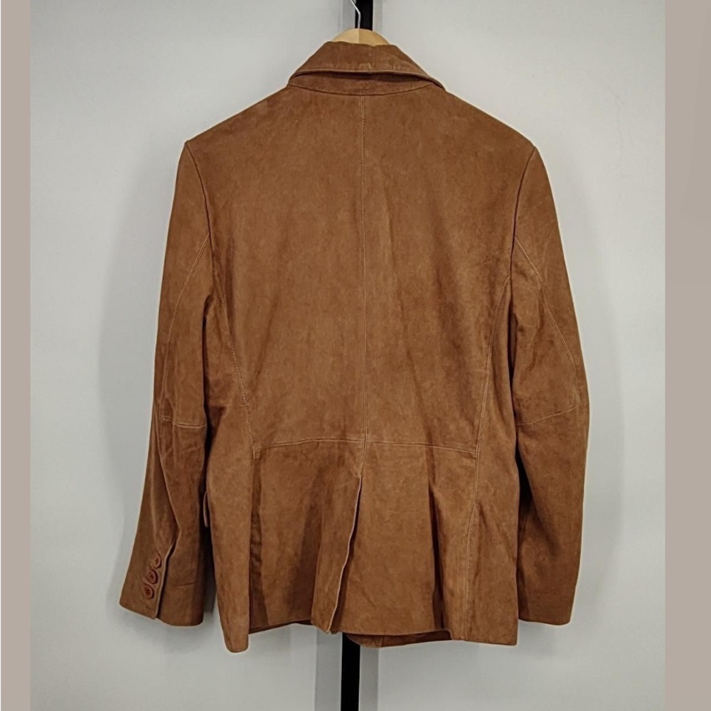 Quince Women 100% Suede Blazer Pecan Brown Outerwear L - Picture 10 of 11
